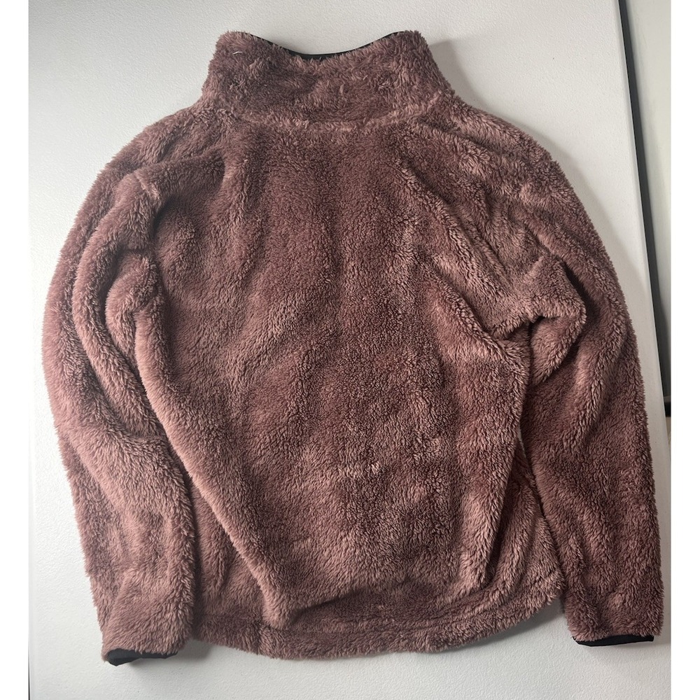 VS PINK Teddy Fleece Half Zip Pullover Sweater Sweatshirt Mauve Size XS - Picture 7 of 7